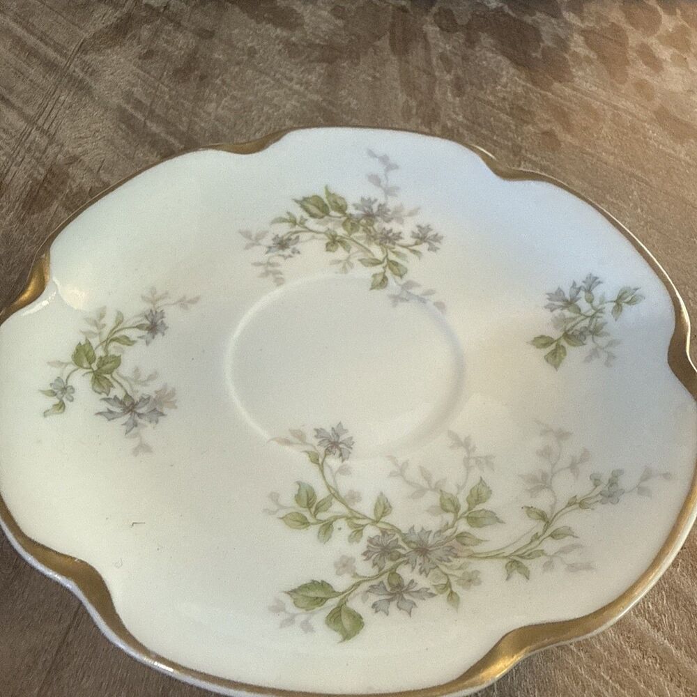 Vintage Theodore Haviland Limoges Saucer Floral Gold Trim